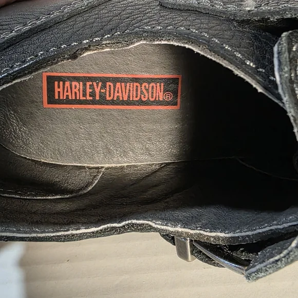 Harley Davidson Ankle Boots Womans Size 5 Leather Black Like New - Picture 7 of 8